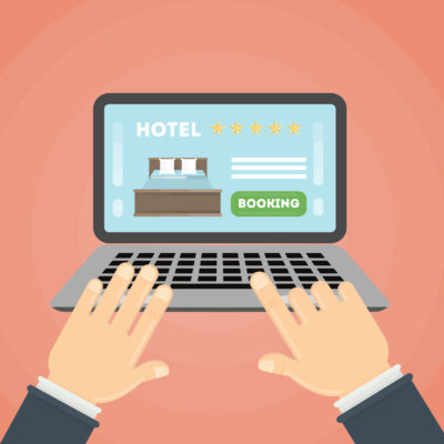 Person browsing hotel website