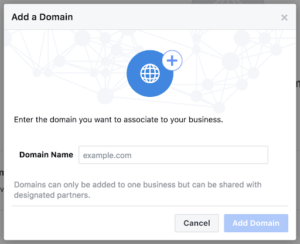 facebook business ad domain